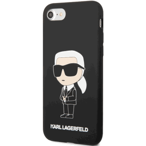 Silikónové puzdro Karl Lagerfeld na Apple iPhone 7/8/SE 2020/SE 2022 KLHCI8SNIKBCK Liquid Silicone Ikonik NFT čierne