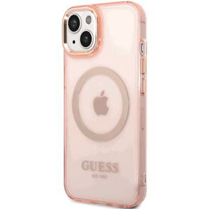 Plastové puzdro Guess na Apple iPhone 14 GUHMP14SHTCMP Translucent MagSafe ružové