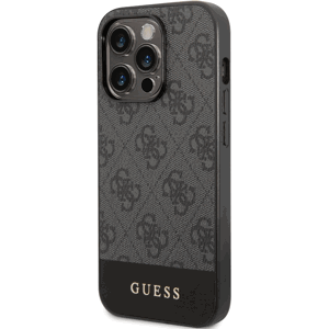 Plastové puzdro Guess na Apple iPhone 14 Pro Max GUHCP14XG4GLGR 4G Stripe sivé