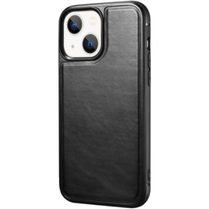 Kožené puzdro na Apple iPhone 13 iCarer Leather Oil Wax čierne