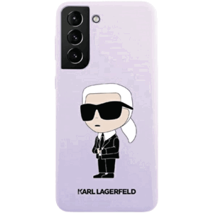 Silikónové puzdro Karl Lagerfeld na Samsung Galaxy S23 Ultra 5G S918 KLHCS23LSNIKBCU Liquid Silicone Ikonik NFT fialové