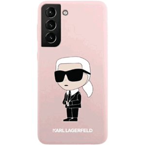 Silikónové puzdro Karl Lagerfeld na Samsung Galaxy S23 Ultra 5G S918 KLHCS23LSNIKBCP Liquid Silicone Ikonik NFT ružové