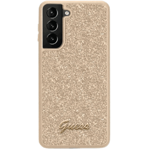 Plastové puzdro Guess na Samsung Galaxy S23+ 5G S916 GUHCS23MHGGSHD Fixed Glitter zlaté