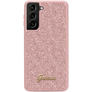 Plastové puzdro Guess na Samsung Galaxy S23 5G S911 GUHCS23SHGGSHP Fixed Glitter ružové