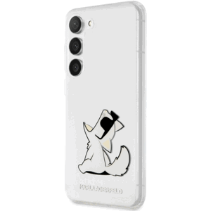 Plastové puzdro Karl Lagerfeld na Samsung Galaxy S23 5G S911 KLHCS23SCFNRC Choupette Eat transparentné