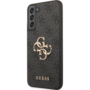 Plastové puzdro Guess na Samsung Galaxy S23+ 5G S916 GUHCS23M4GMGGR PU 4G Metal Logo sivé