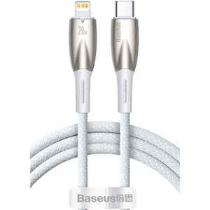 Kábel Baseus Glimmer Series CADH000002, USB-C na Apple Lightning 8-pin Power Delivery 20W, 1m, biely