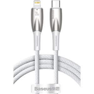 Kábel Baseus Glimmer Series CADH000002, USB-C na Apple Lightning 8-pin Power Delivery 20W, 1m, biely