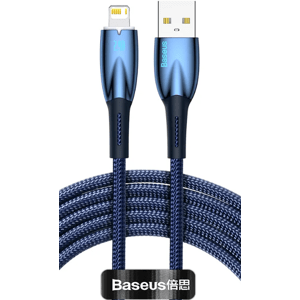 Kábel Baseus Glimmer Series CADH000303, USB-A na Apple Lightning 8-pin 2,4A, 2m, modrý