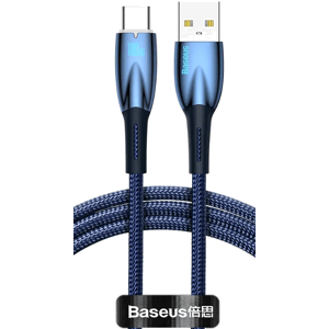 Kábel Baseus Glimmer Series CADH000403, USB-A na USB-C Power Delivery 100W, 1m, modrý