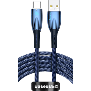 Kábel Baseus Glimmer Series CADH000503, USB-A na USB-C Power Delivery 100W, 2m, modrý