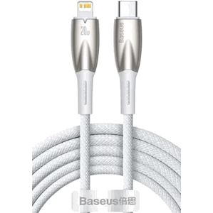 Kábel Baseus Glimmer Series CADH000102, USB-C na Apple Lightning 8-pin Power Delivery 20W, 2m, biely