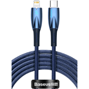 Kábel Baseus Glimmer Series CADH000103, USB-C na Apple Lightning 8-pin Power Delivery 20W, 2m, modrý