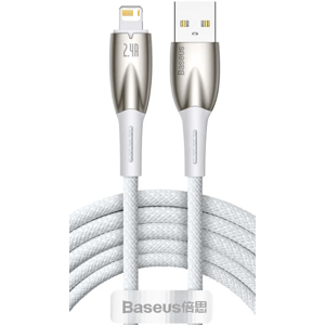 Kábel Baseus Glimmer Series CADH000302, USB-A na Apple Lightning 8-pin 2,4A, 2m, biely