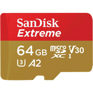 SanDisk Extreme microSDXC 64GB 170/80 MB/s UHS-I U3 + adaptér