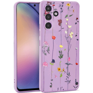 Silikónové puzdro na Samsung Galaxy A54 5G A546 Tech Protect Mood Garden fialové