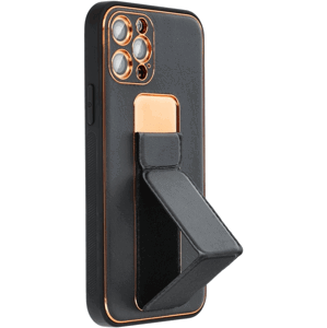 Plastové puzdro na Samsung Galaxy A14 5G A146 Leather Kickstand čierne