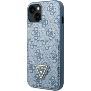 Plastové puzdro Guess na Apple iPhone 13 GUHCP13MP4TPB 4G Triangle Logo Cardslot modré