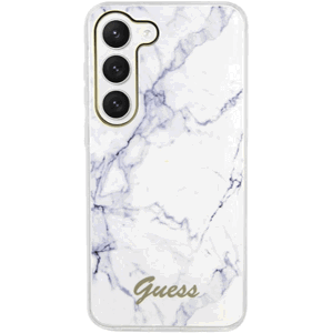 Plastové puzdro Guess na Samsung Galaxy S23 Ultra 5G S918 GUHCS23LPCUMAH HC Marble biele