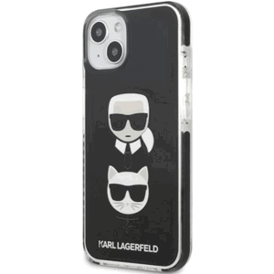 Plastové puzdro Karl Lagerfeld na Apple iPhone 13 Pro Max KLHCP13XTPE2TK Iconic Karl & Choupette čierne