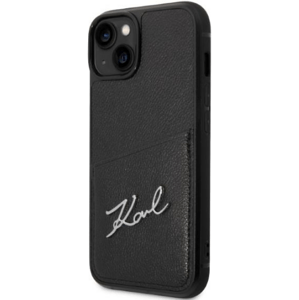 Plastové puzdro Karl Lagerfeld na Apple iPhone 14 Pro KLHCP14LCSSK Cardslot Sign čierne