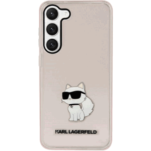 Plastové puzdro Karl Lagerfeld na Samsung Galaxy S23 Ultra 5G S918 KLHCS23LHNCHTCP HC IML NFT Choupette ružové