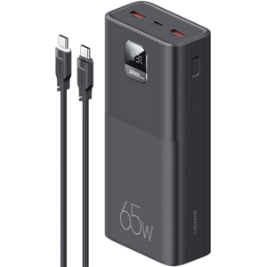 Powerbank USAMS PB68 30000mAh 65W QC 3.0 PD Fast Charge + USB-C/USB-C Cable 100W black (US-CD185)