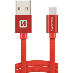 Kábel Opletený Swissten USB/Lightning (8 pin) 3.0A, 1,2m červený (poškodené balenie)