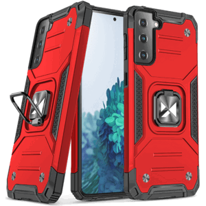 Odolné puzdro na Samsung Galaxy S21 FE 5G G990 Ring Armor Rugged červené