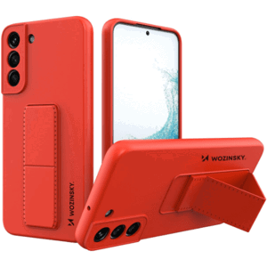Silikónové puzdro na Samsung Galaxy S22 5G S901 Wozinsky Kickstand červené