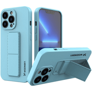 Silikónové puzdro na Apple iPhone 13 Wozinsky Kickstand svetlo modré