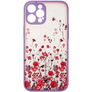 Silikónové puzdro na Apple iPhone 13 Pro Design Floral fialové