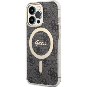 Plastové puzdro Guess na Apple iPhone 13 Pro GUHMP13LH4STK 4G IML MagSafe čierne