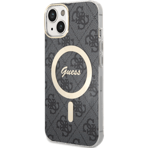 Plastové puzdro Guess na Apple iPhone 14 GUHMP14SH4STK 4G IML MagSafe čierne