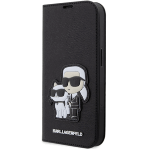 Diárové puzdro Karl Lagerfeld na Apple iPhone 14 Pro Max KLBKP14XSANKCPK Saffiano Karl and Choupette NFT Book čierne