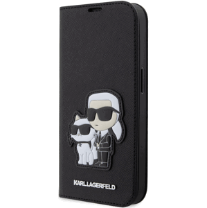 Diárové puzdro Karl Lagerfeld na Apple iPhone 11 KLBKN61SANKCPK Saffiano Karl and Choupette NFT Book čierne