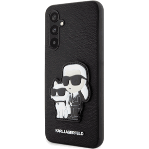 Plastové puzdro Karl Lagerfeld na Samsung Galaxy A34 5G A346 KLHCA34SANKCPK Saffiano Karl and Choupette NFT čierne