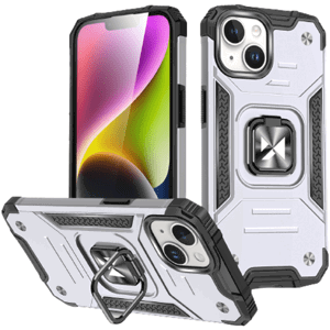 Odolné puzdro na Apple iPhone 15 Ring Armor Rugged strieborné