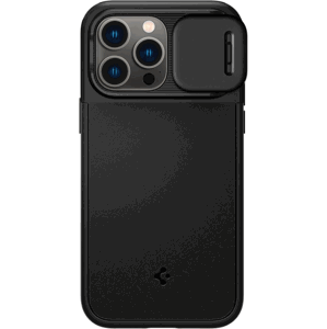 Odolné puzdro na Apple iPhone 14 Pro Spigen Optik Armor Mag MagSafe čierne