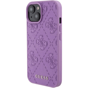 Plastové puzdro Guess na Apple iPhone 15 GUHCP15SP4EPMU 4G Stamped fialové