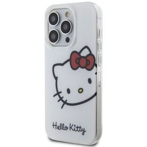 Plastové puzdro Hello Kitty na Apple iPhone 15 Pro IML Head Logo biele