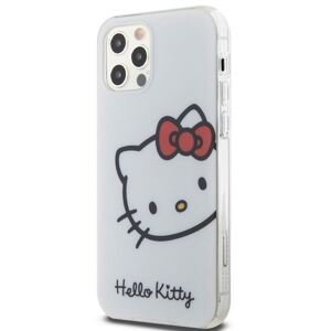 Plastové puzdro Hello Kitty na Apple iPhone 12/12 Pro IML Head Logo biele