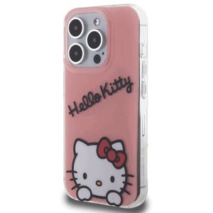 Plastové puzdro Hello Kitty na Apple iPhone 15 Pro IML Daydreaming Logo ružové