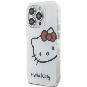 Plastové puzdro Hello Kitty na Apple iPhone 13 Pro IML Head Logo biele