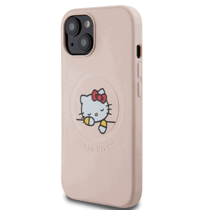 Plastové puzdro Hello Kitty na Apple iPhone PU Kitty Asleep Logo MagSafe ružové