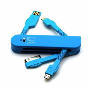 Forever 3in1 USB kábel 30-PIN (iPhone 4) & Lightning (iPhone 5) blue