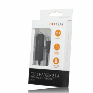 Auto nabíjačka Forever micro USB 2,1A čierna M02