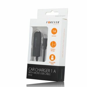 Auto nabíjačka Forever micro USB 1A čierna M02