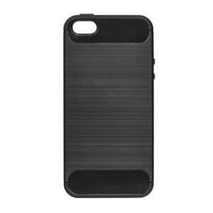 Pevné silikónové puzdro Forcell Carbon pre Apple iPhone 5/5s/SE čierne
