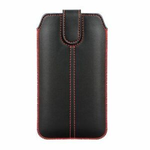 Puzdro vsúvka Chic Pocket  Ultra Slim M4 pre Apple iPhone 3G/3Gs/4/4s čierne s červeným šitím